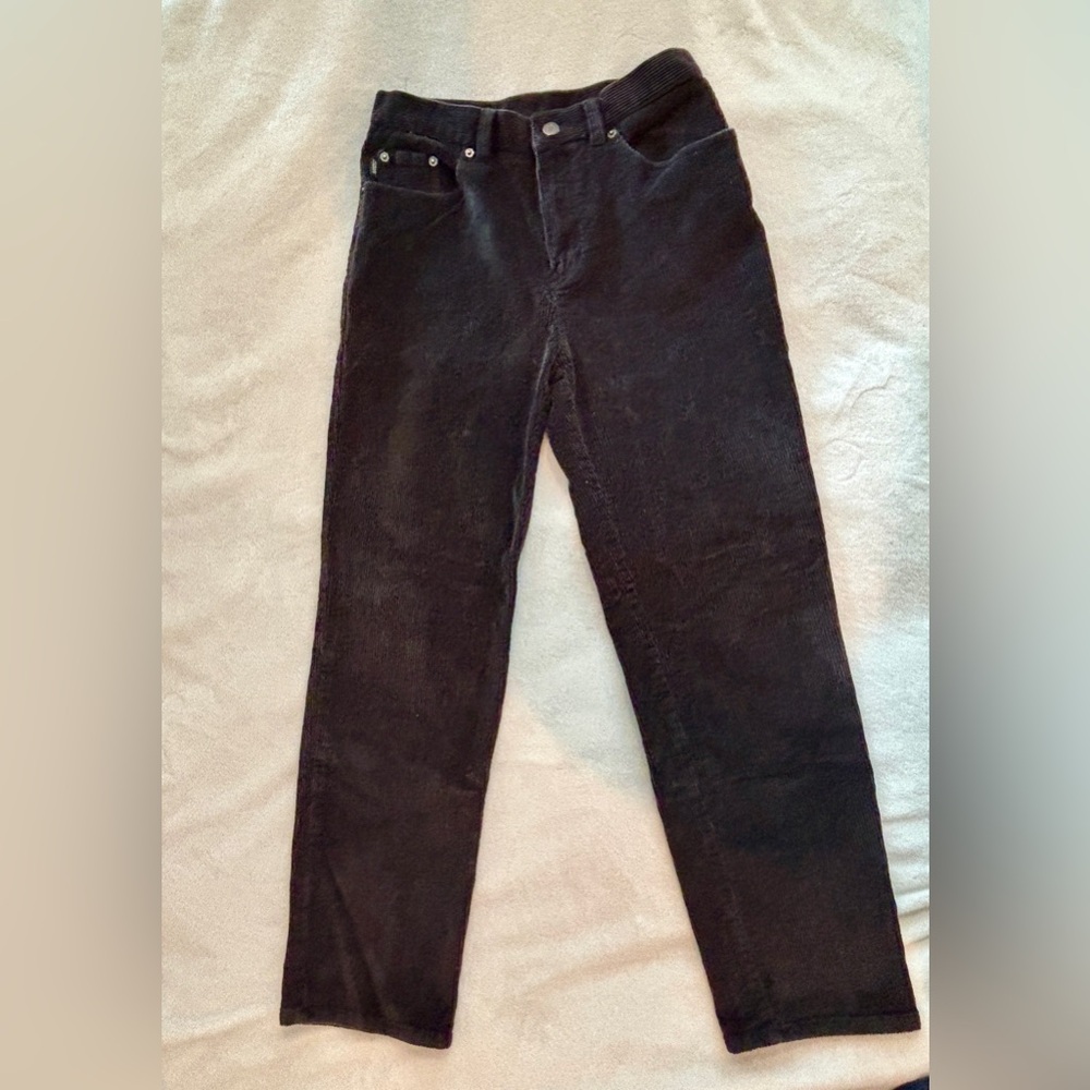Ralph Lauren Black Label Straight Leg Corduroy Pants - Black Sz 6